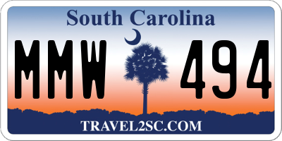SC license plate MMW494