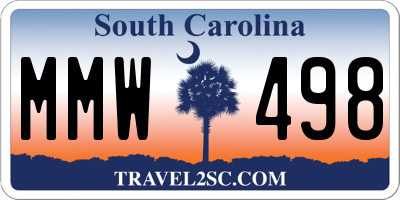 SC license plate MMW498