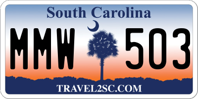 SC license plate MMW503