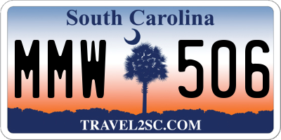 SC license plate MMW506