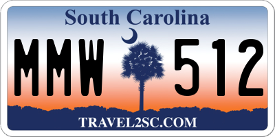SC license plate MMW512