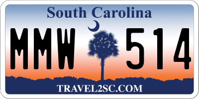SC license plate MMW514