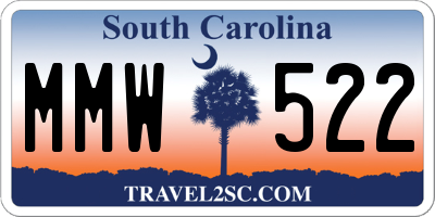 SC license plate MMW522