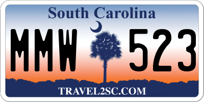SC license plate MMW523