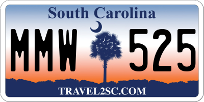 SC license plate MMW525