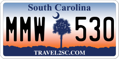 SC license plate MMW530
