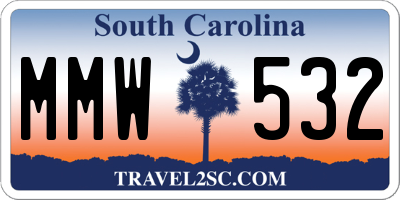 SC license plate MMW532