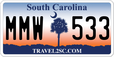 SC license plate MMW533