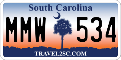 SC license plate MMW534