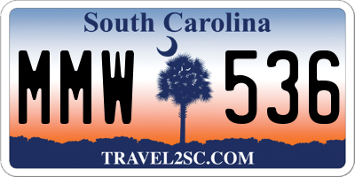SC license plate MMW536