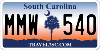 SC license plate MMW540
