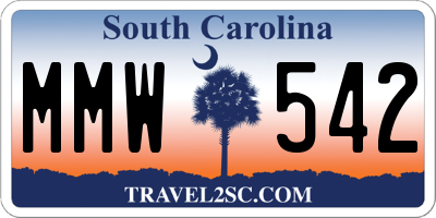SC license plate MMW542