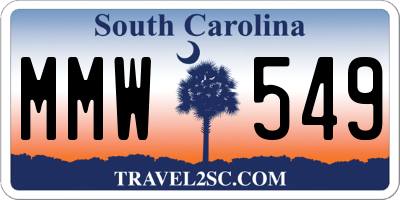 SC license plate MMW549