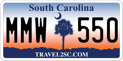 SC license plate MMW550