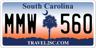 SC license plate MMW560
