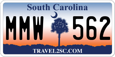 SC license plate MMW562