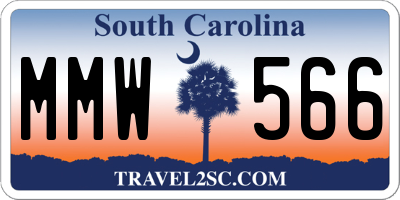 SC license plate MMW566