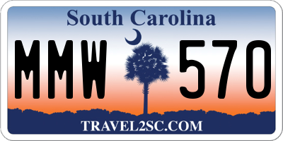 SC license plate MMW570