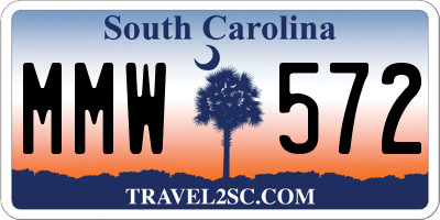 SC license plate MMW572