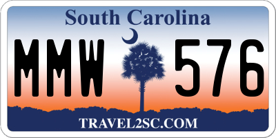 SC license plate MMW576