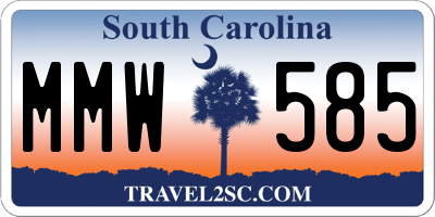 SC license plate MMW585