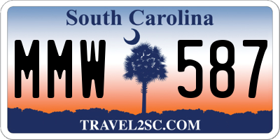 SC license plate MMW587