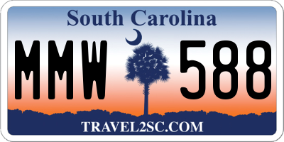 SC license plate MMW588