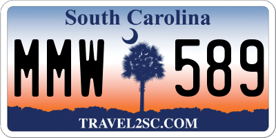 SC license plate MMW589