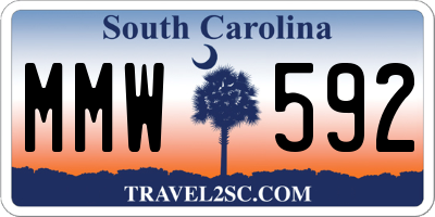SC license plate MMW592
