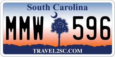 SC license plate MMW596