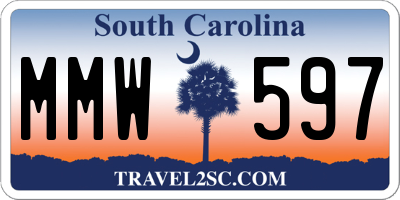 SC license plate MMW597