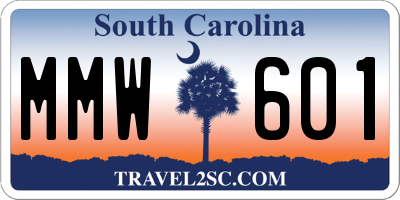 SC license plate MMW601