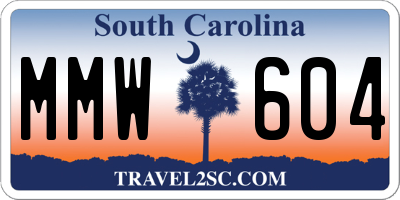 SC license plate MMW604