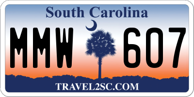 SC license plate MMW607