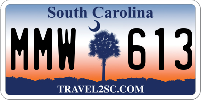 SC license plate MMW613