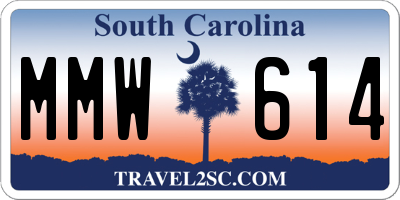 SC license plate MMW614