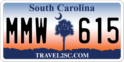SC license plate MMW615