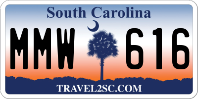 SC license plate MMW616