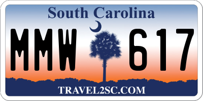 SC license plate MMW617