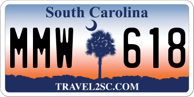 SC license plate MMW618