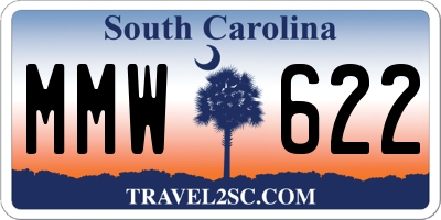 SC license plate MMW622