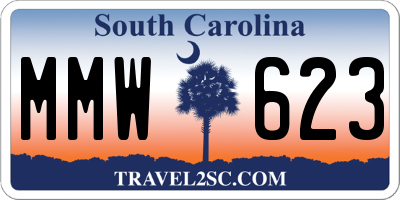 SC license plate MMW623