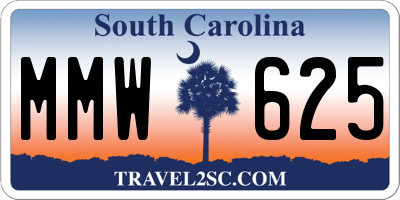 SC license plate MMW625