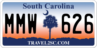 SC license plate MMW626