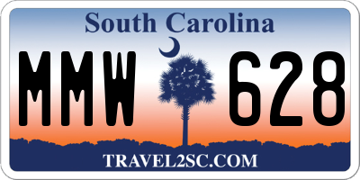 SC license plate MMW628