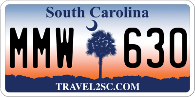 SC license plate MMW630