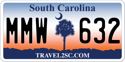 SC license plate MMW632