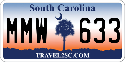 SC license plate MMW633