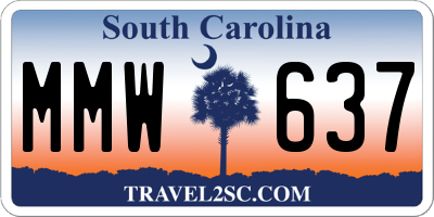 SC license plate MMW637