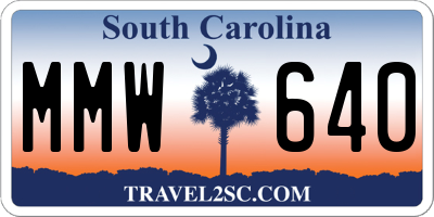 SC license plate MMW640